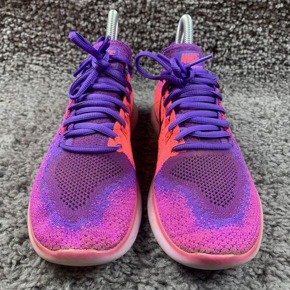 Nike Free RN Flyknit 2017 Womens Size 7.5 Pink Purple Athletic Shoes 880844-600 - Picture 6 of 8